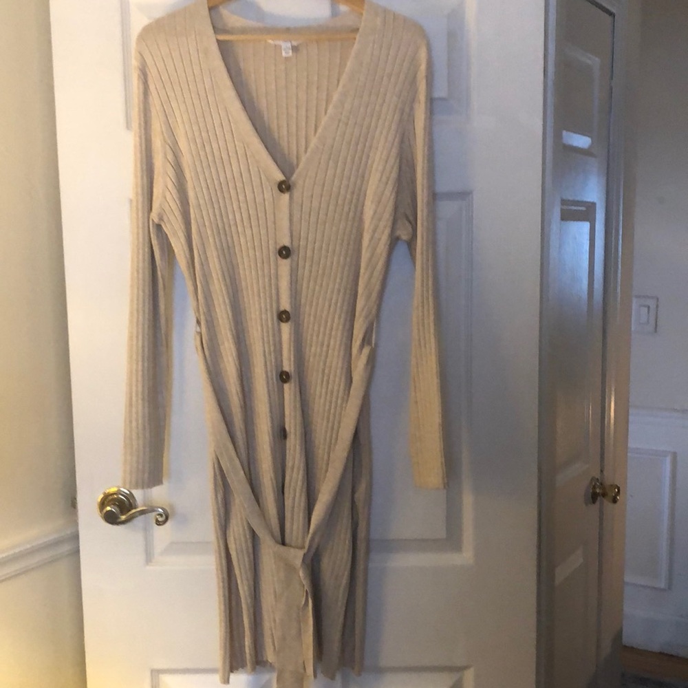 Cream button down sweater